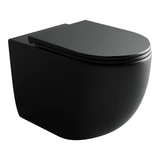 Приставной унитаз Ceramica Nova Metropol CN4004MB безободковый чёрный матовый Приставной унитаз Ceramica Nova Metropol CN4004MB безободковый чёрный матовый