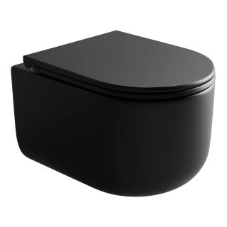 Подвесной унитаз Ceramica Nova Ulma CN4006MB безободковый чёрный матовый Подвесной унитаз Ceramica Nova Ulma CN4006MB безободковый чёрный матовый