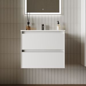 Подвесная тумба под раковину Sancos Cento CN60W 60см белый глянец