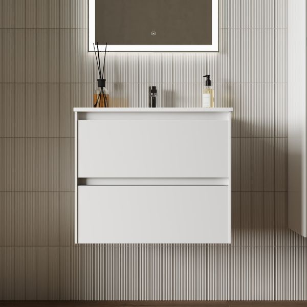 Подвесная тумба под раковину Sancos Cento CN60W 60см белый глянец
