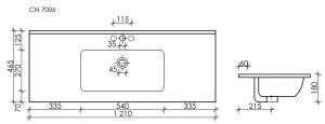 Мебельная раковина Ceramica Nova Element CN7006 121см белый