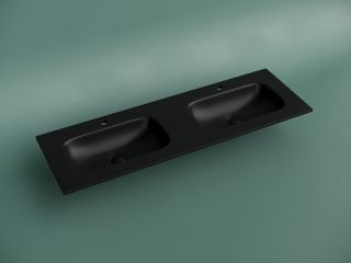 Раковина Ceramicanova Grace CN7022MB с двумя чашами 140 см чёрный матовый Раковина Ceramicanova Grace CN7022MB с двумя чашами 140 см чёрный матовый