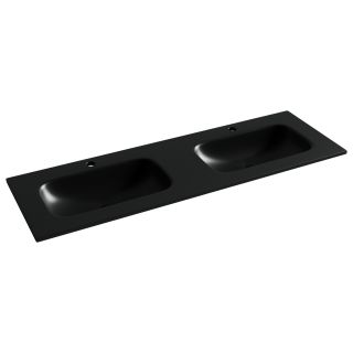 Раковина Ceramicanova Grace CN7022MB с двумя чашами 140 см чёрный матовый Раковина Ceramicanova Grace CN7022MB с двумя чашами 140 см чёрный матовый
