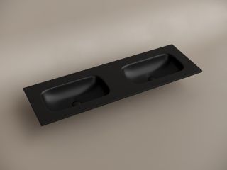 Раковина Ceramicanova Grace CN7022MBwx с двумя чашами 140 см чёрный матовый Раковина Ceramicanova Grace CN7022MBwx с двумя чашами 140 см чёрный матовый