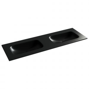 Раковина Ceramicanova Grace CN7022MBwx с двумя чашами 140 см чёрный матовый