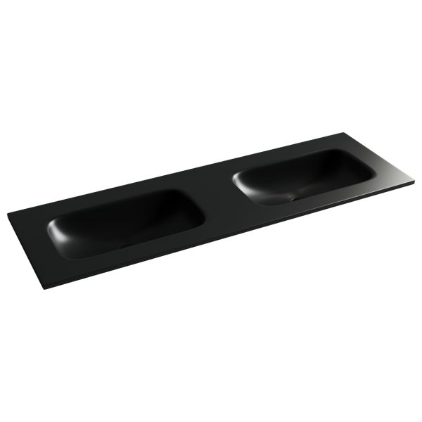 Раковина Ceramicanova Grace CN7022MBwx с двумя чашами 140 см чёрный матовый