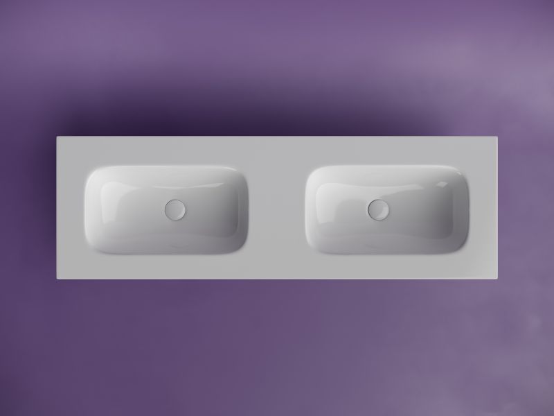 Раковина Ceramicanova Grace CN7022wx с двумя чашами 140 см белый