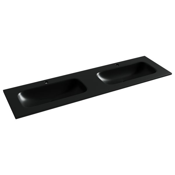 Раковина Ceramicanova Grace CN7023MB с двумя чашами 160 см чёрный матовый