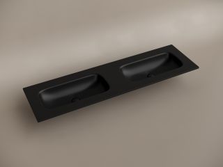 Раковина Ceramicanova Grace CN7023MBwx с двумя чашами 160 см чёрный матовый Раковина Ceramicanova Grace CN7023MBwx с двумя чашами 160 см чёрный матовый