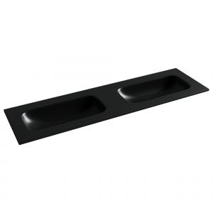 Раковина Ceramicanova Grace CN7023MBwx с двумя чашами 160 см чёрный матовый