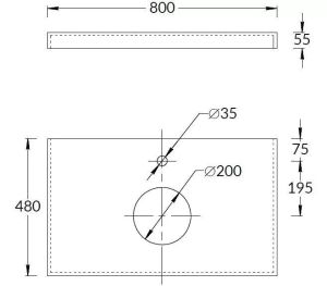 Столешница Kerama Marazzi Canaletto Про Чементо CN80.DD507020R 80 см коричневый тёмный матовый