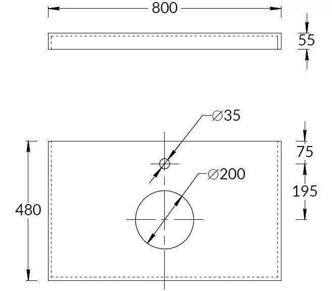 Столешница Kerama Marazzi Canaletto Про Чементо CN80.DD507320R 80 см синий тёмный матовый