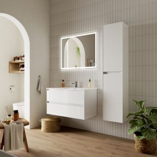 Подвесная тумба под раковину Sancos Cento CN90W 90см белый глянец