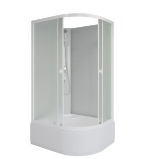 Душевая кабина Niagara Promo P110/80/40L/MT/BK 110x80 см профиль белый стекло матовое