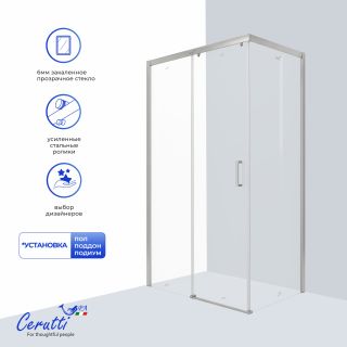 Душевой уголок Ceruttispa VITO110 110x80 см профиль хром стекло прозрачное