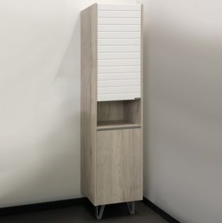 Comforty Шкаф-колонна Клеон 40 белый/дуб дымчатый 00-00003947 Comforty Шкаф-колонна Клеон 40 белый/дуб дымчатый 00-00003947