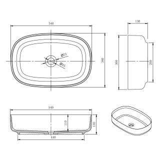 Раковина Montebianco Conca 12020 54см белый Раковина Montebianco Conca 12020 54см белый