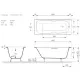 Ванна чугунная Vinsent Veron Concept VCO1407042H/VH0015BR  с дугообразными бронзовыми  ручками 140х70 см