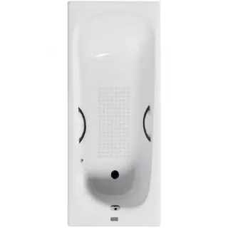 Ванна чугунная Vinsent Veron Concept VCO1607042H/VH0015BR-AS с дугообразными бронзовыми  ручками 160х70 см