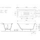 Ванна чугунная Vinsent Veron Concept VCO1407042H/VH0015BL-AS с дугообразными черными  ручками 140х70 см