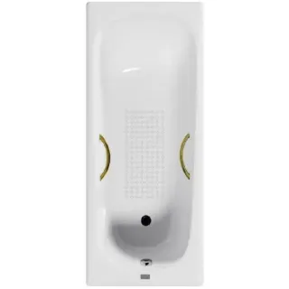 Ванна чугунная Vinsent Veron Concept VCO1607042H/VH0015GD-AS  с дугообразными золотыми  ручками 160х70 см
