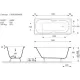 Ванна чугунная Vinsent Veron Concept VCO1507042H/VH0015GD  с дугообразными золотыми  ручками 150х70 см