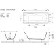 Ванна чугунная Vinsent Veron Concept VCO1707042H/VH0015GD-AS  с дугообразными золотыми  ручками 170х70 см
