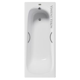 Ванна чугунная Vinsent Veron Concept VCO1707042H/VH0015GM с дугообразными ручками оружейная сталь 170х70 см