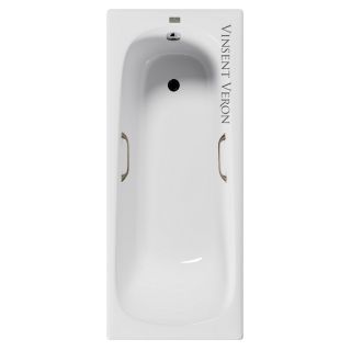 Ванна чугунная Vinsent Veron Concept VCO1607042H/VH0012BR-AS с бронзовыми ручками 160х70 см