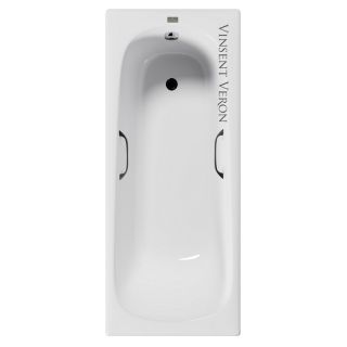 Ванна чугунная Vinsent Veron Concept VCO1707042H/VH0012CH-AS с черными ручками 140х70 см