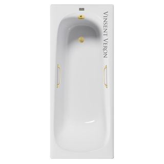 Ванна чугунная Vinsent Veron Concept VCO1707042H/VH0012MGD с золотыми матовыми ручками 170х70 см