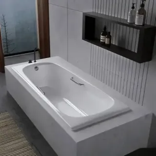Ванна чугунная Vinsent Veron Concept VCO1407042H/VH0015CH с дугообразными хромированными ручками 140х70 см