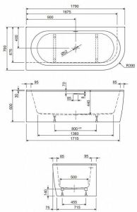 Акриловая ванна Cezares Slim CORNER-180-80-44-L-W37 левосторонняя 180x80см белый