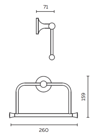 Полотенцедержатель AltroBagno Corposo 081312 Or Полотенцедержатель AltroBagno Corposo 081312 Or