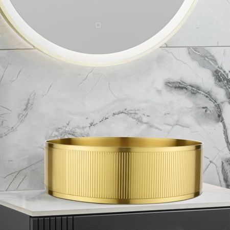 Раковина AltroBagno Costoso 001005 OrSp из нержавеющей стали золото матовое Раковина AltroBagno Costoso 001005 OrSp из нержавеющей стали золото матовое