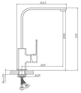 Смеситель для кухни Haiba HB70615 хром