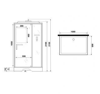 Душевая кабина Niagara Standart ST100/80/15Q 100x80 см профиль белый стекло прозрачное