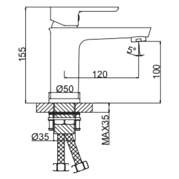 Смеситель для раковины Gappo G1068 хром