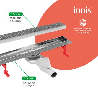 Душевой лоток IDDIS Перфекс (Perfex) 975B8SB20DZ 80 см хром матовый