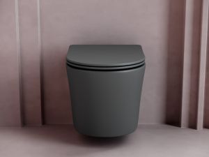 Подвесной унитаз Ceramica Nova Balearica CN6000MDH безободковый тёмный антрацит матовый