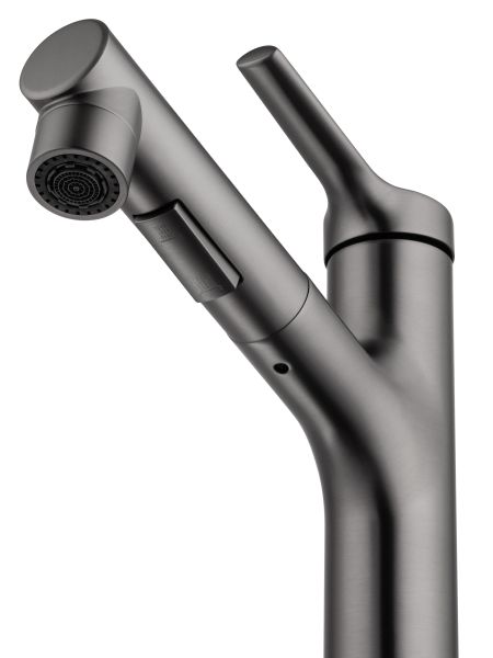 Смеситель для раковины Wonzon & Woghand WW-A40862-BGG с выдвижным изливом тёмный графит