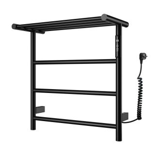 Полотенцесушитель электрический Wonzon & Woghand Bonn WW-AL402-MB с полкой 47x50 см чёрный матовый