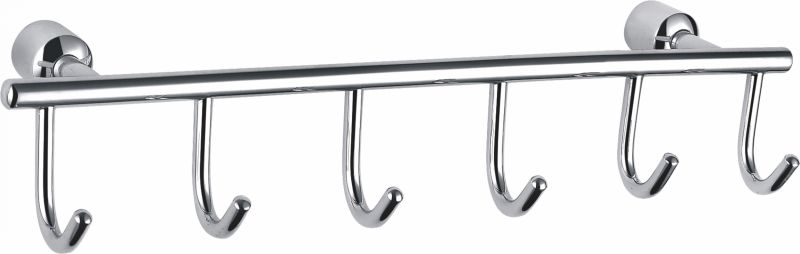 Вешалка с шестью крючками для ванной Wonzon & Woghand WW-9382-6 хром