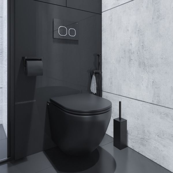 Подвесной унитаз IDDIS Blanco BLAR3BMi25 безободковый чёрный матовый