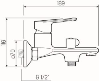Смеситель для ванны с душем РМС SL134-009E хром Смеситель для ванны с душем РМС SL134-009E хром