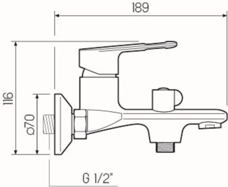 Смеситель для ванны с душем РМС SL134-009E хром