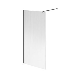Душевая перегородка Kerama Marazzi Cristallo CT.100.WI.BLK.M 100 см стекло рифленое профиль чёрный матовый