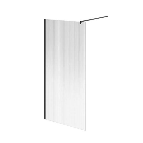 Душевая перегородка Kerama Marazzi Cristallo CT.100.WI.BLK.M 100 см стекло рифленое профиль чёрный матовый