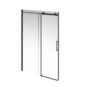 Душевая дверь Kerama Marazzi Cristallo CT.140.1/2.SD.BLK.M 140 см с функцией soft close стекло прозрачное профиль чёрный матовый