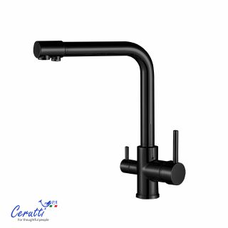 Смеситель для кухни Ceruttispa Лаура B (LAURA B) CT12125 чёрный матовый